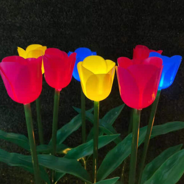 Tulip solar garden lights